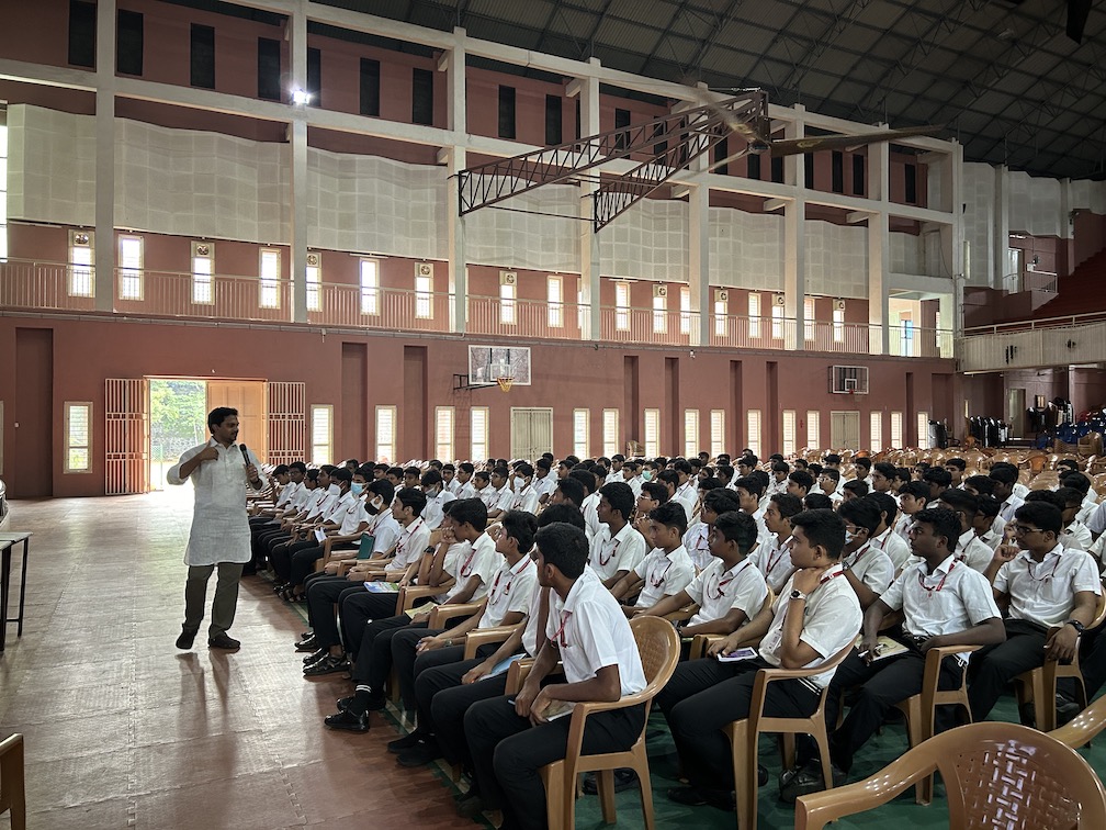 Interaction session by Fr Dr Sanil Mathew SJ with the students of class X, XI & XII